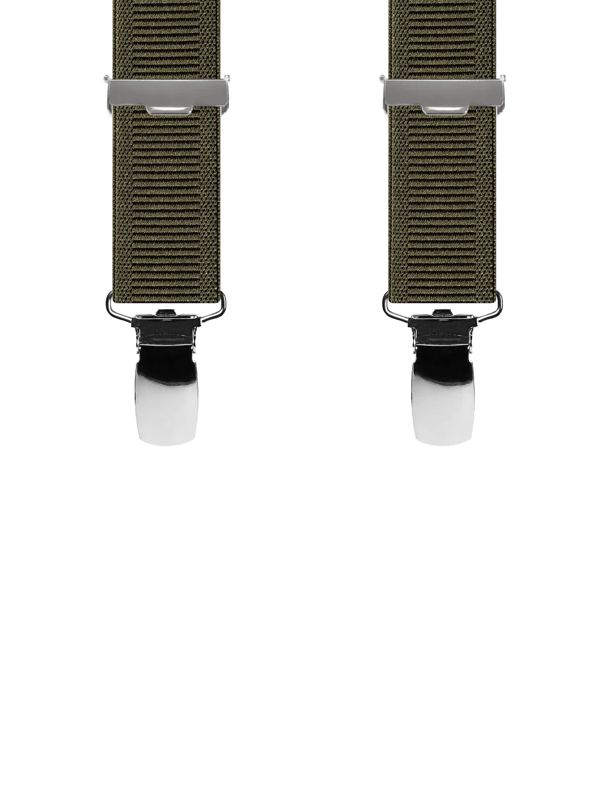 Vue avant - Bretelles femme biclip Uni échelle Vert Kaki 100 cm