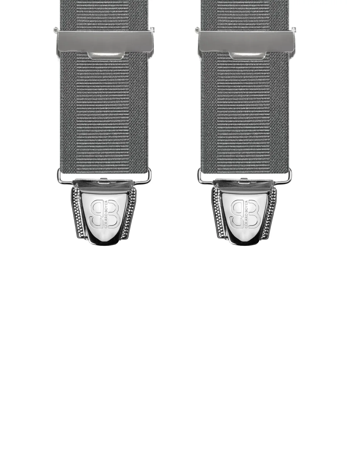 Vue avant - Bretelles homme biclip Uni échelle Gris 120 cm