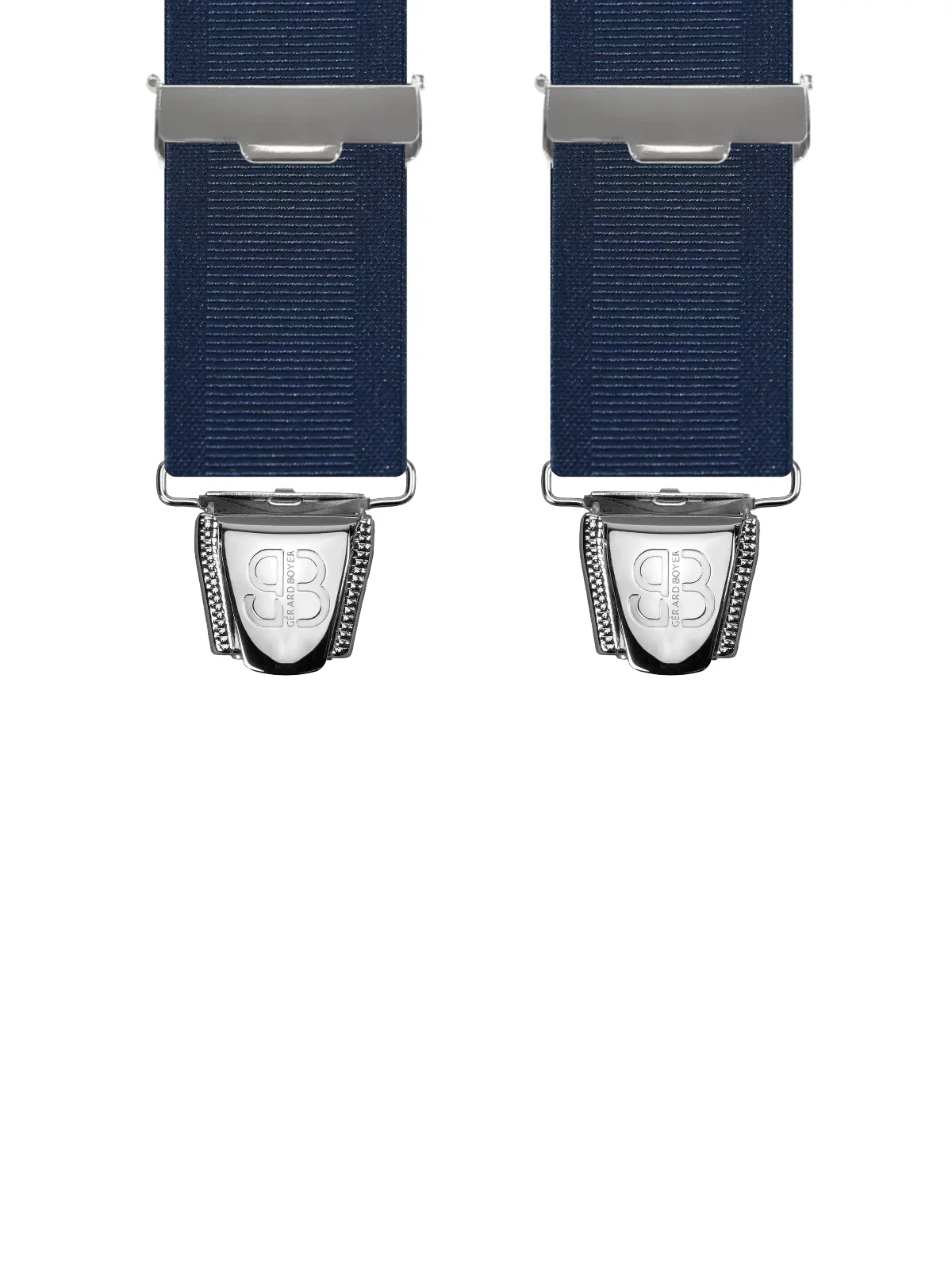 Vue avant - Bretelles homme biclip Uni échelle Bleu Marine 120 cm